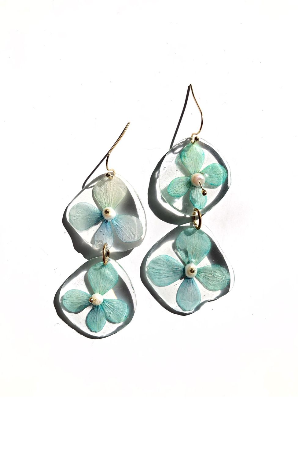 Double Blue Hydrangea Flower Dangles