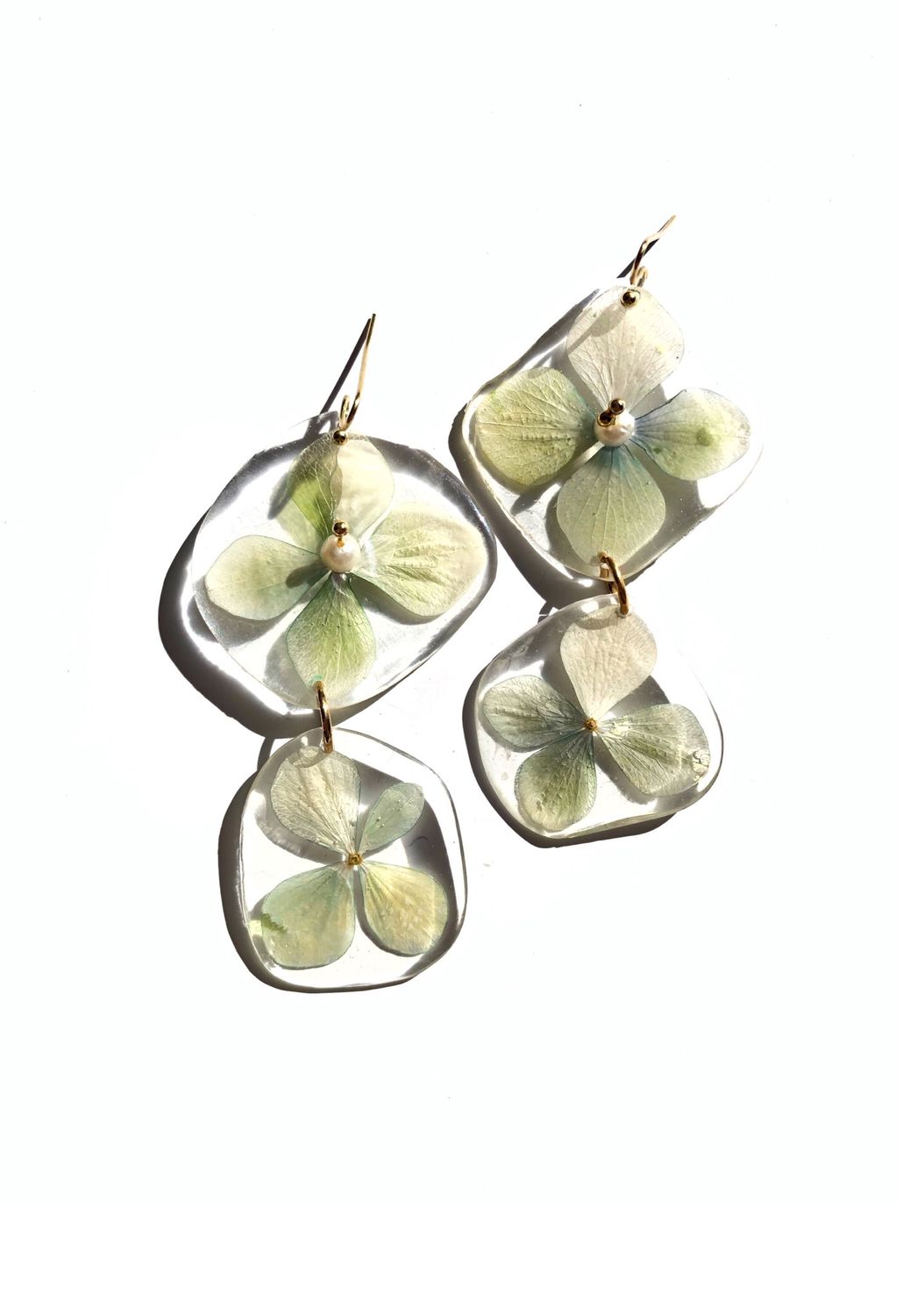 Double Green Hydrangea Flower Dangles