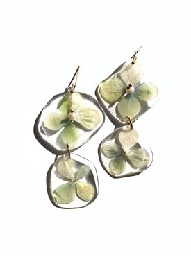 Double Green Hydrangea Flower Dangles
