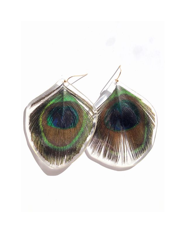 Peacock Feather Dangles