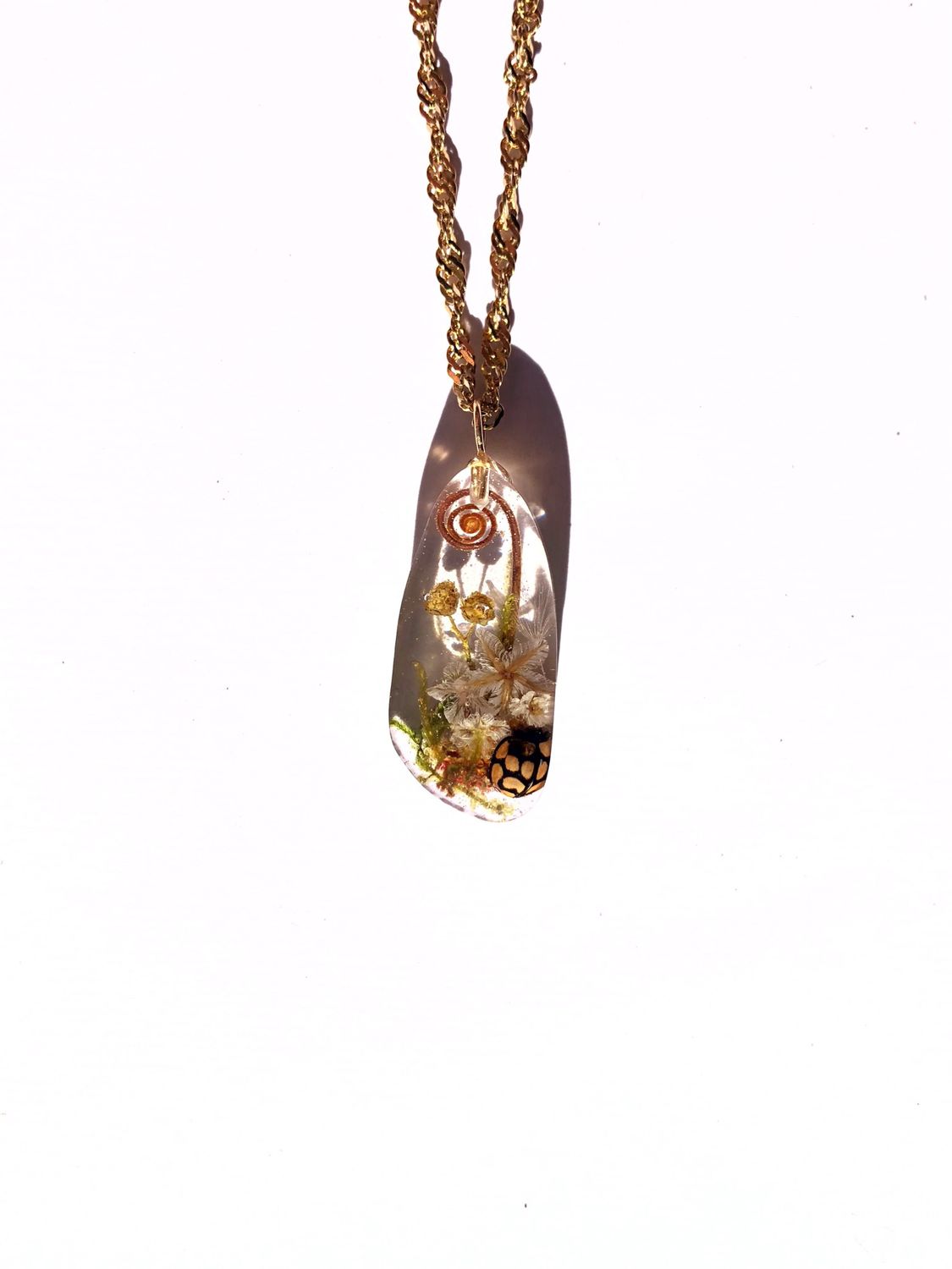Fynbos &amp; Ladybird Garden Pebble Necklace