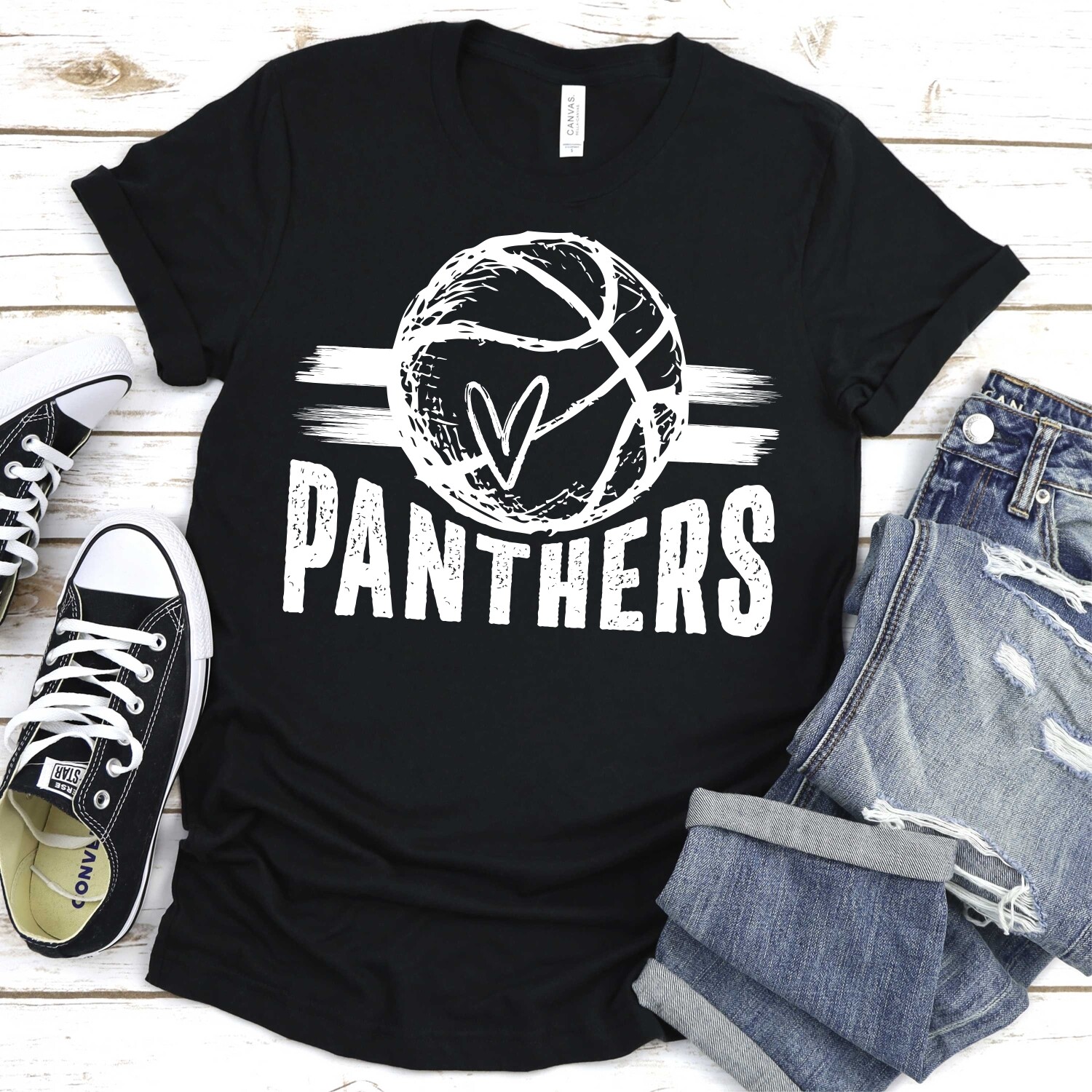 Panthers with Basketball