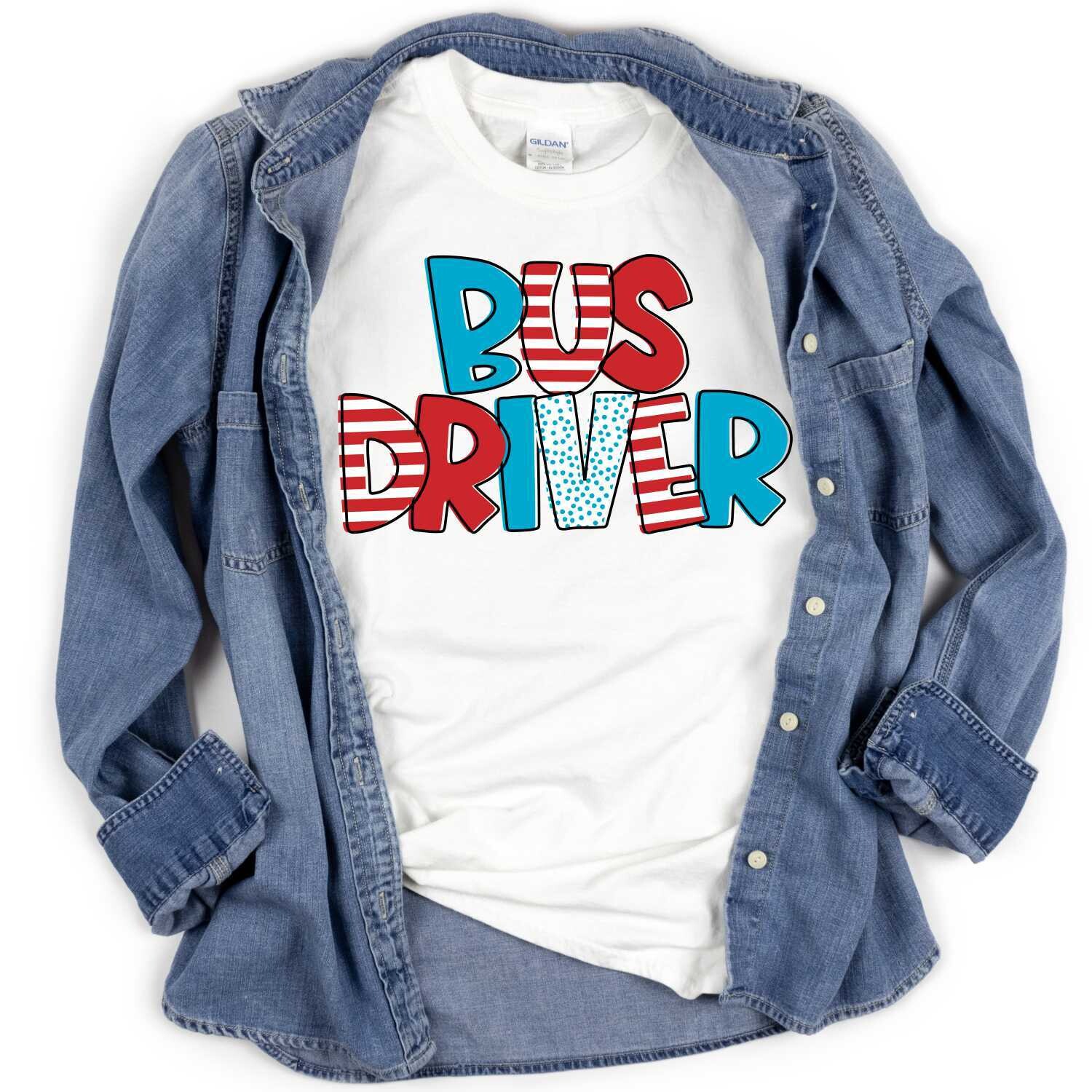 Bus Driver Red White &amp; Blue