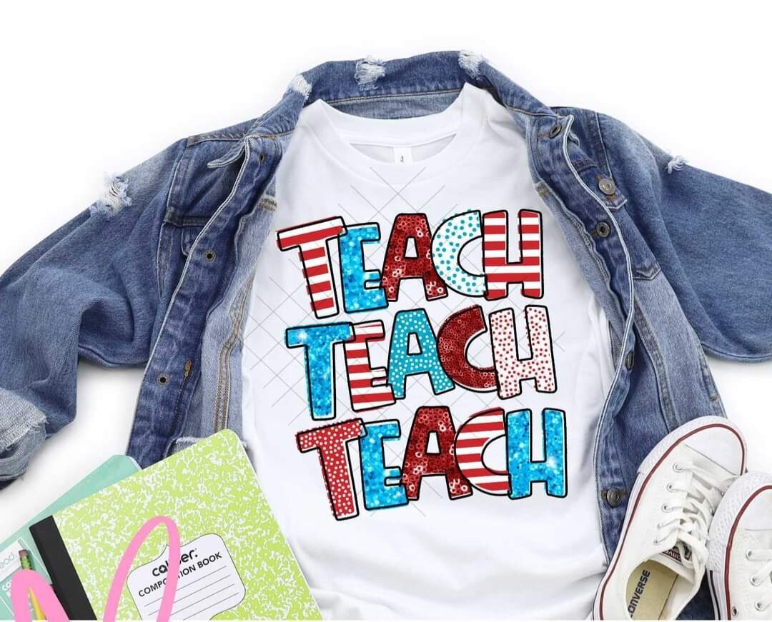 Teach Stacked Red White &amp; Blue