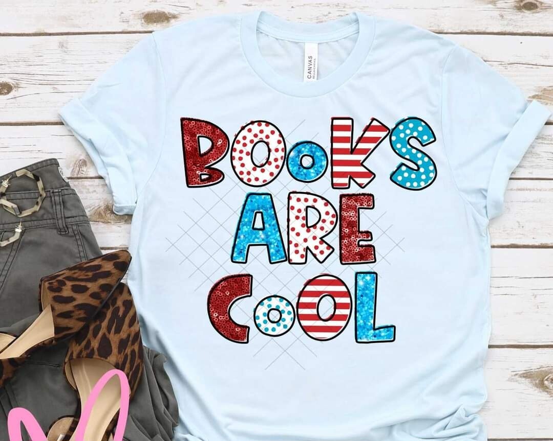 Books are Cool Red White &amp; Blue