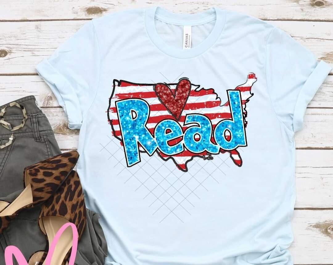 Read America Faux Glitter Heart