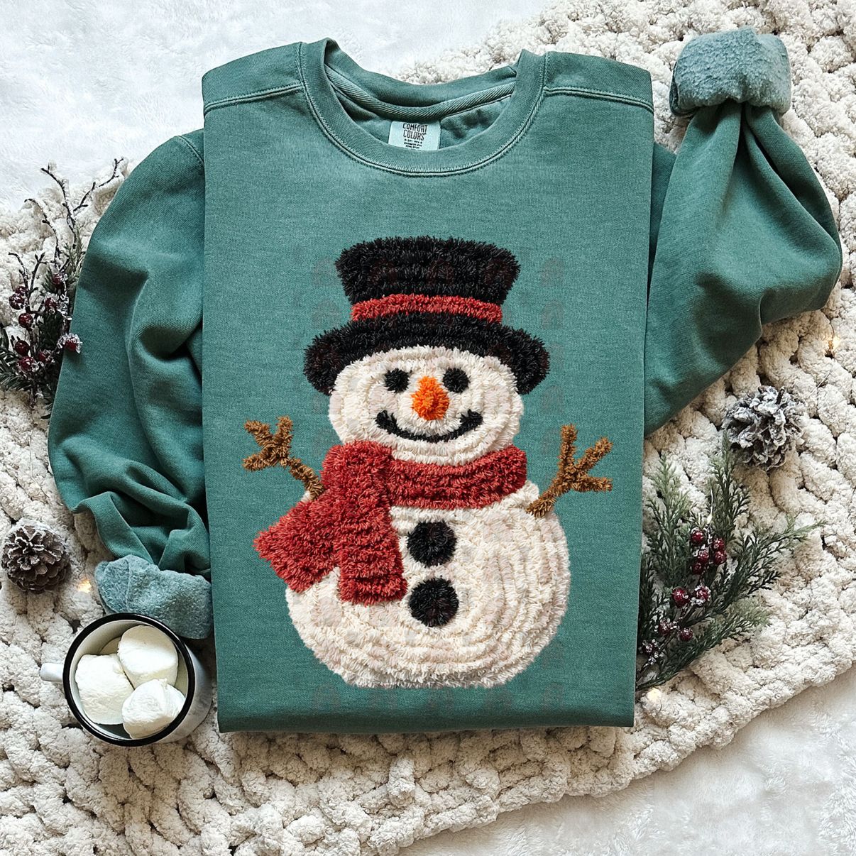 Faux Crochet Yarn Snowman
