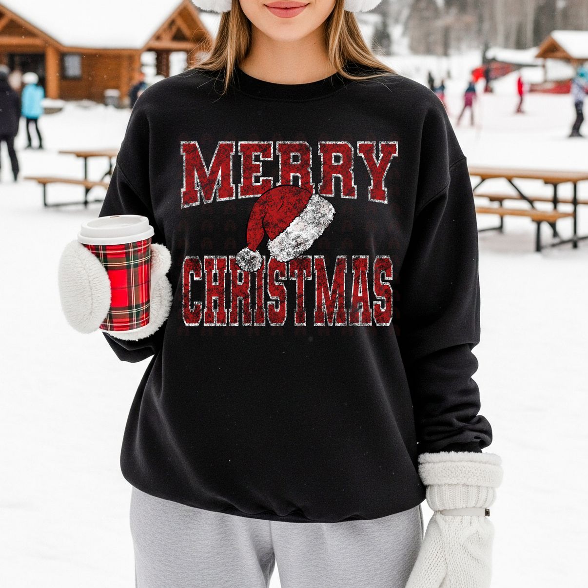 Vintage Merry Christmas with Hat