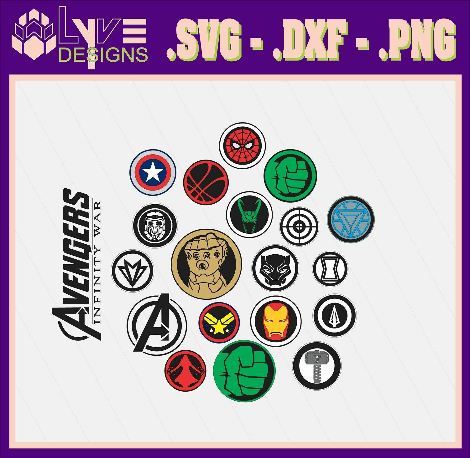 Download Avengers Icon Design Set New Svg Cut Files Digital Designs Cricut Silhouette Studio Digital Cut Files