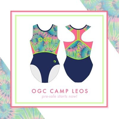 OGC camp Summer 2022 collection Coaral/green/navy leotard