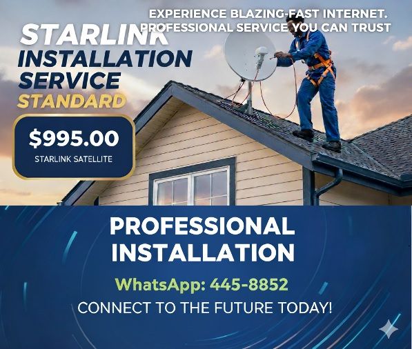 Starlink Standard Home Residential Installation - Includes Dish
