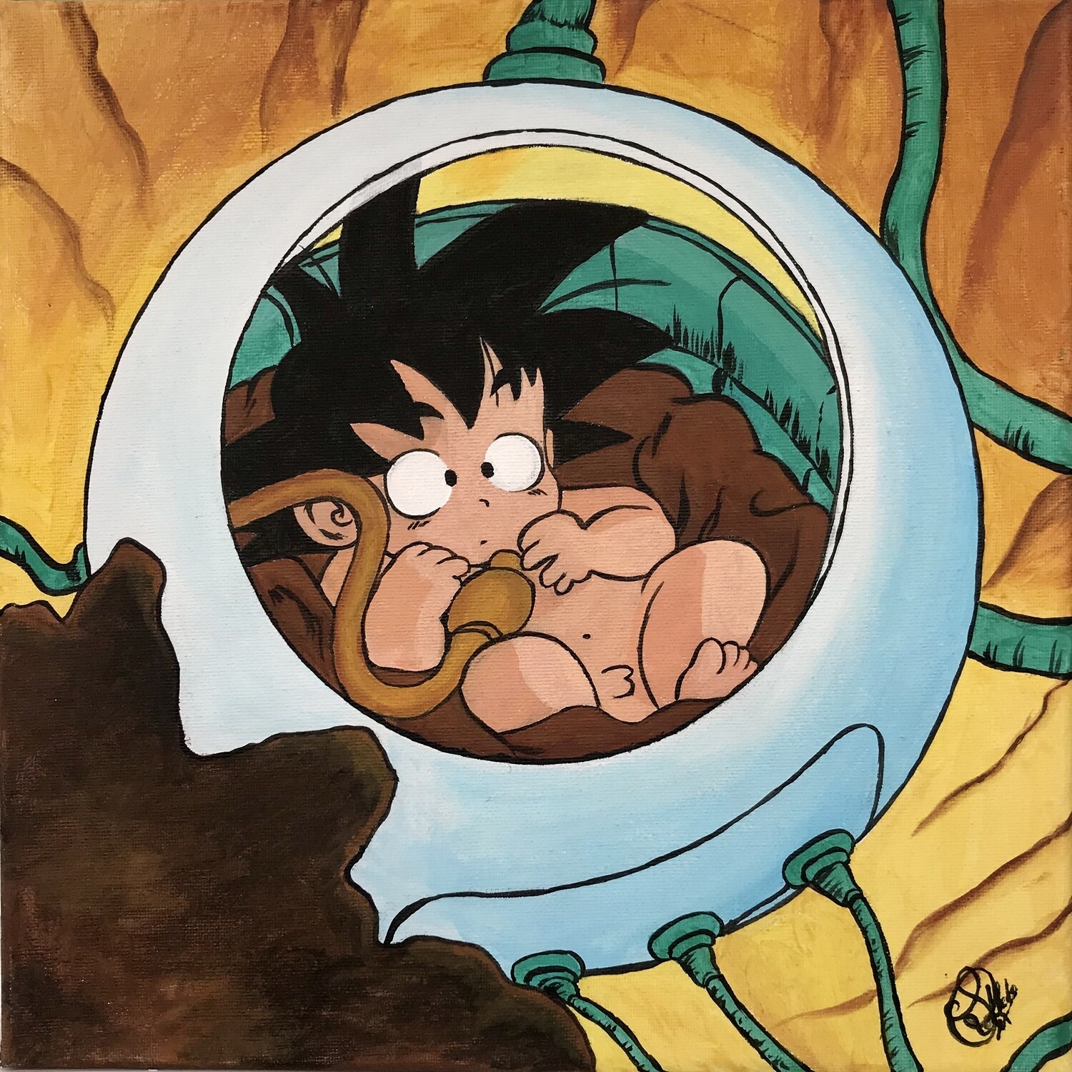 Cuadro "Son Goku bebé nave" - Manga