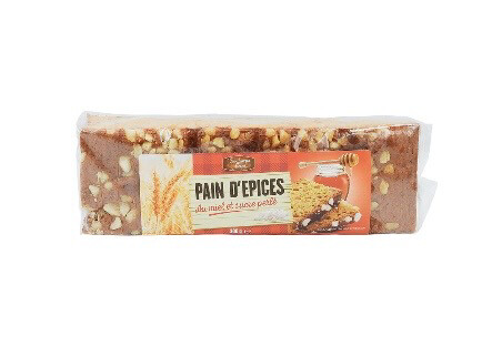 Pain d&#39;épices tranché miel sucre perlé 