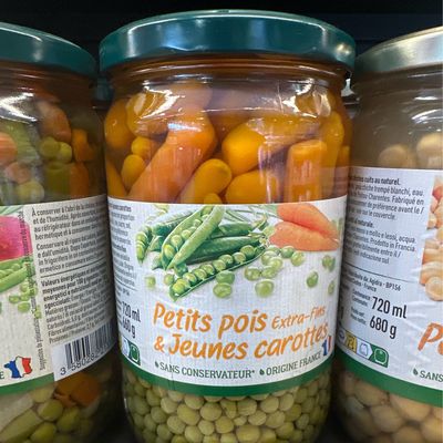 Petits pois extra fins et jeunes carottes