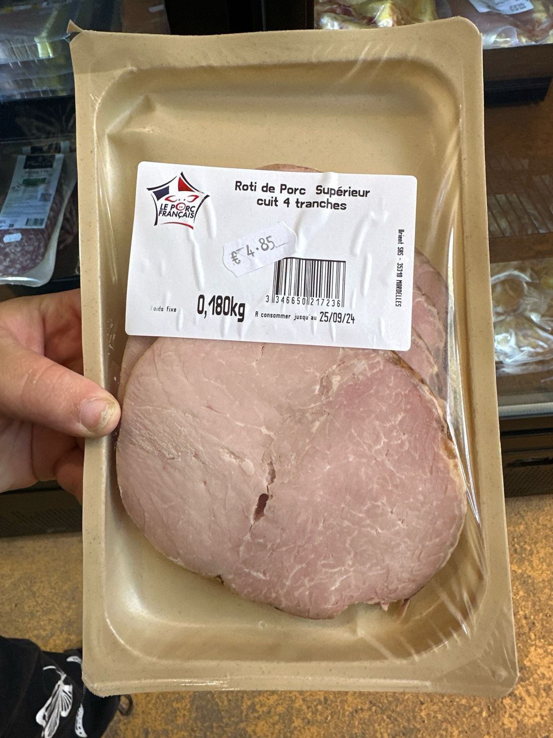 Rôti de porc supérieur cuit 4 tranches