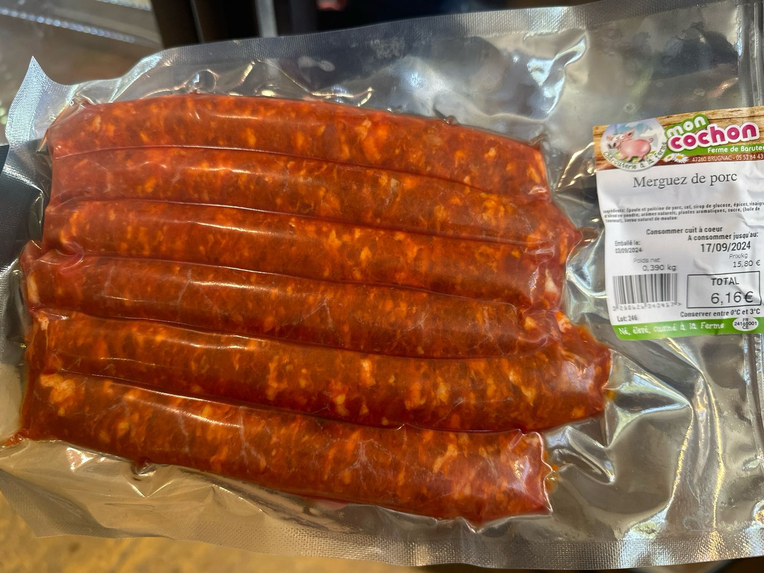 Merguez de porc