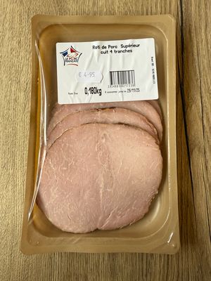 Rôti de porc supérieur cuit 4 tranches