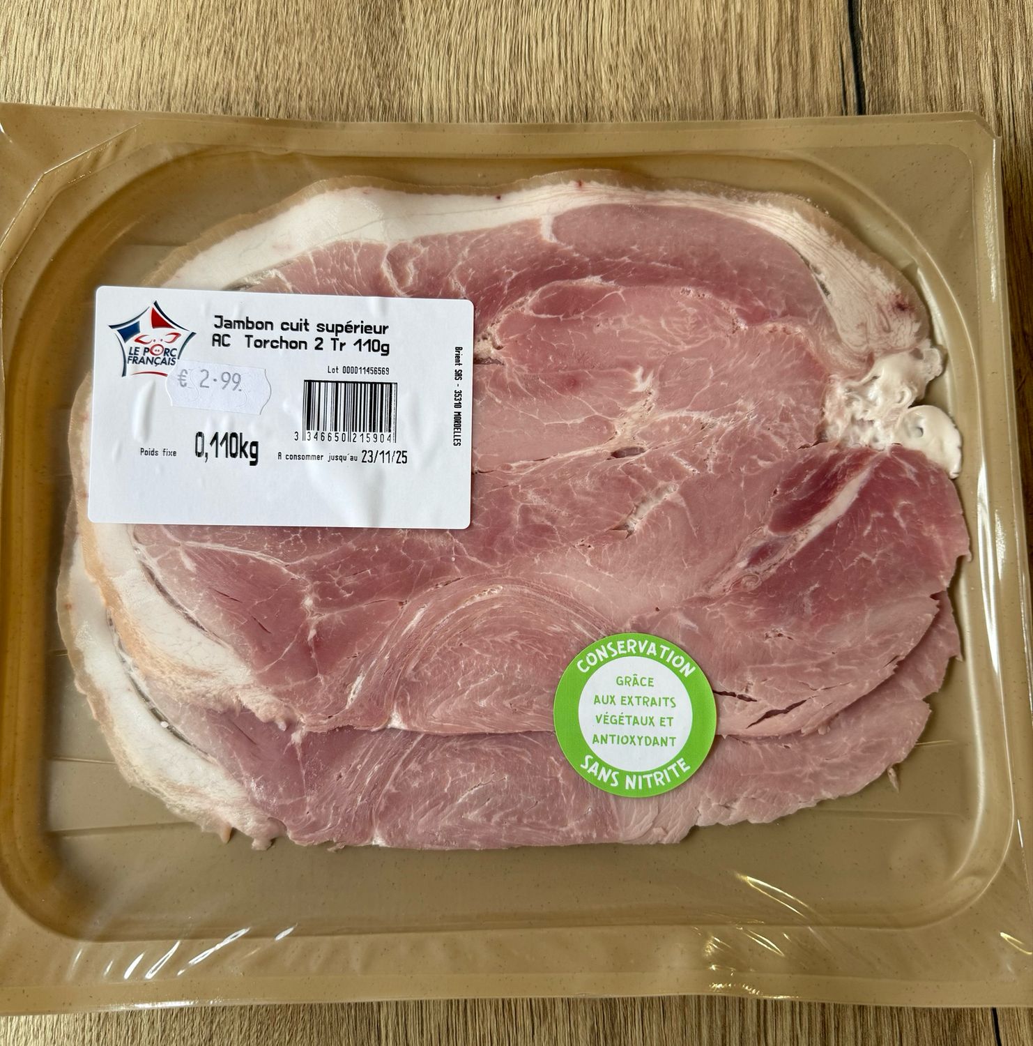 Jambon blanc - 2 tranches