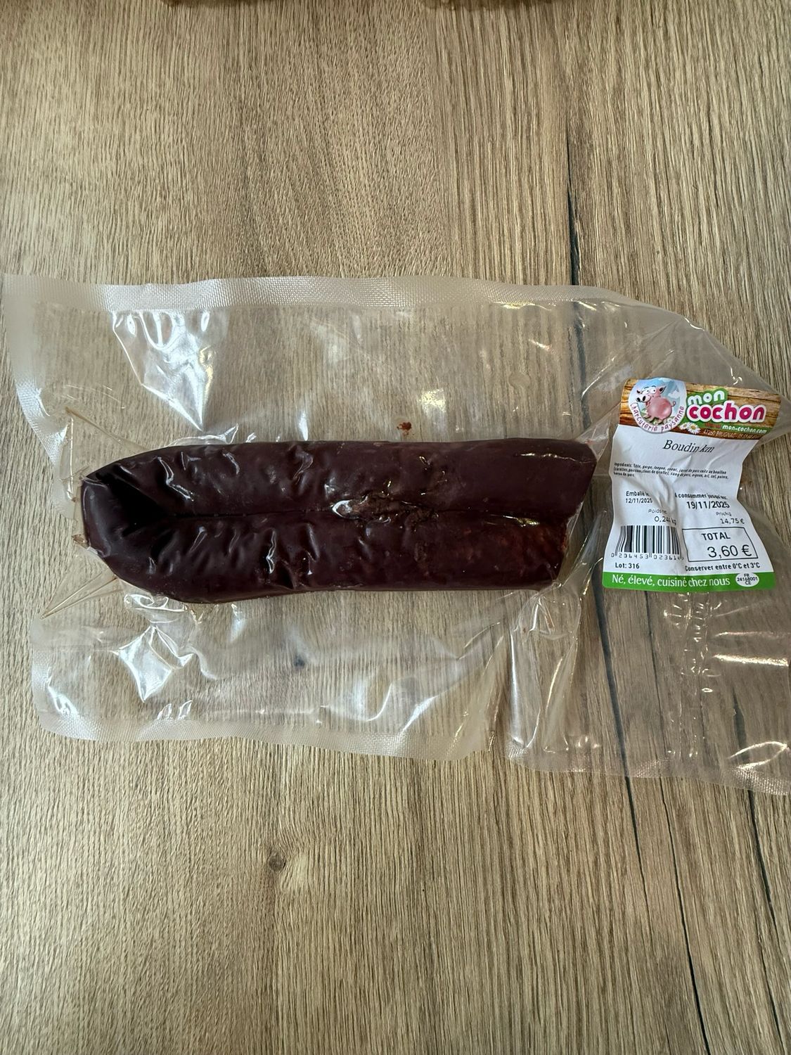 Boudin de porc de la ferme