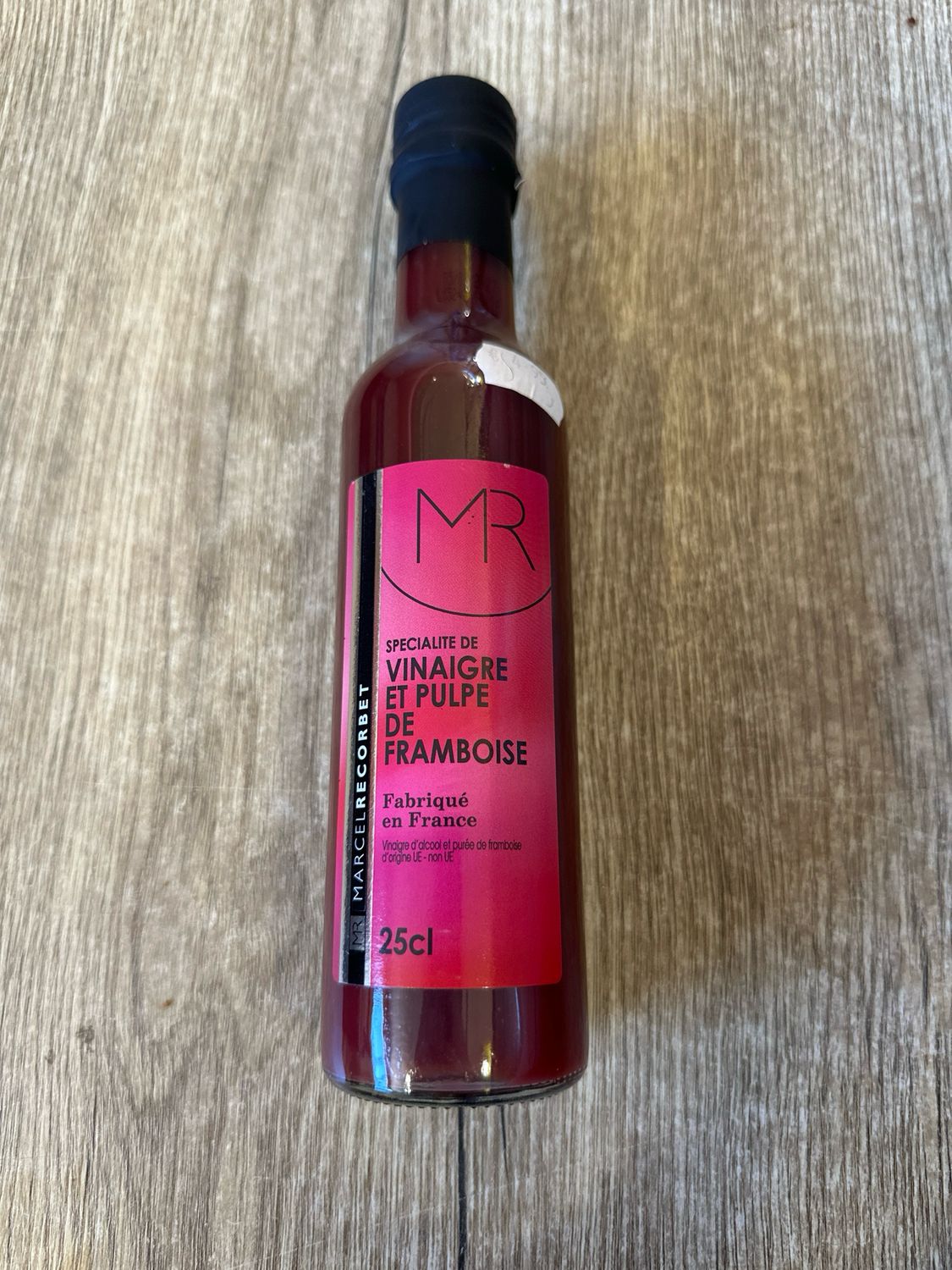 Vinaigre et pulpe de framboise 25cl