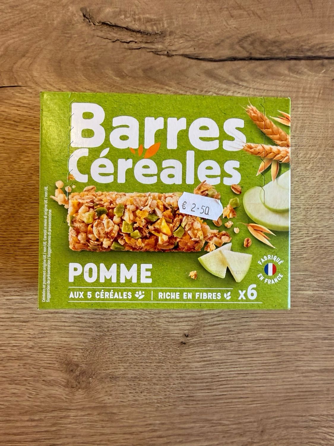 Barres céréales pomme