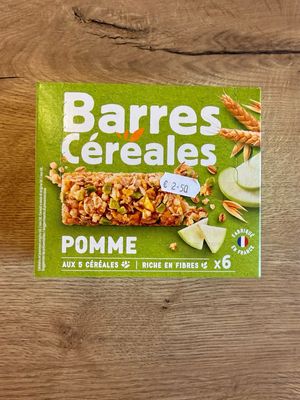 Barres céréales pomme
