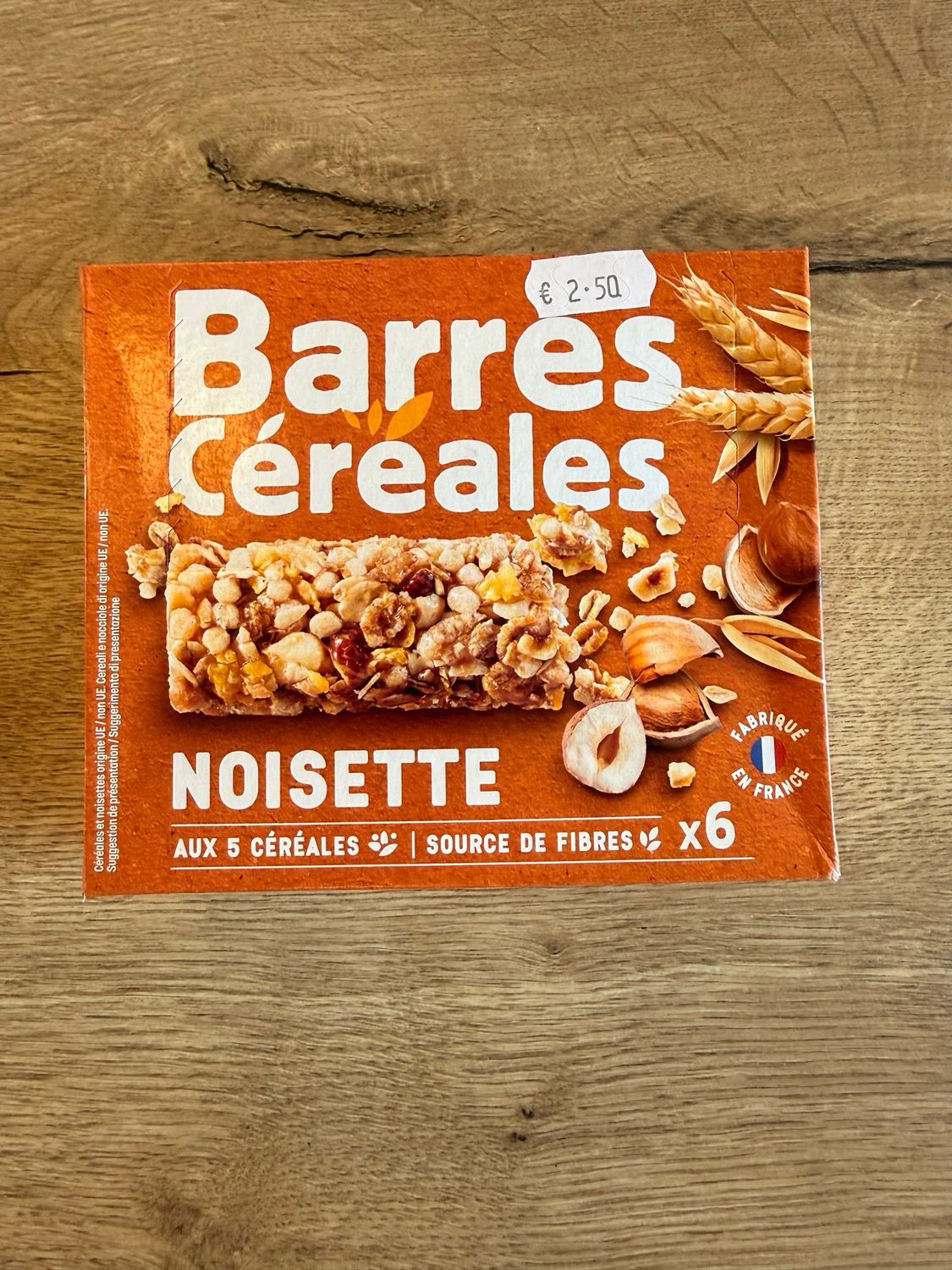 Barres céréales noisette