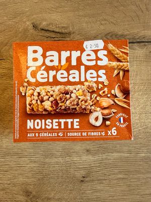 Barres céréales noisette