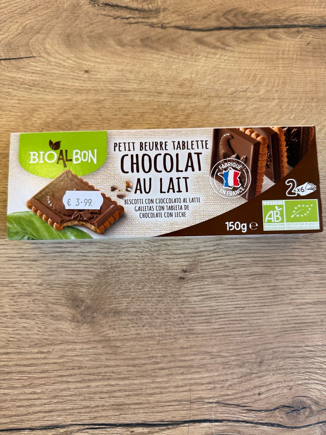 Petit beurre tablette chocolat au lait