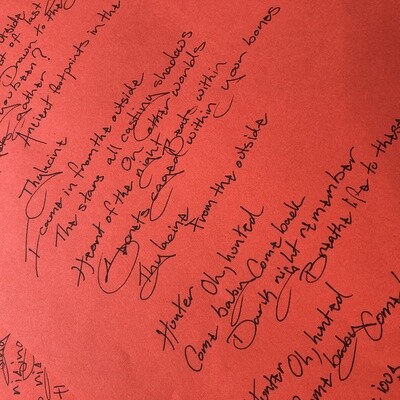 Signed, Handwritten Lyric Sheet