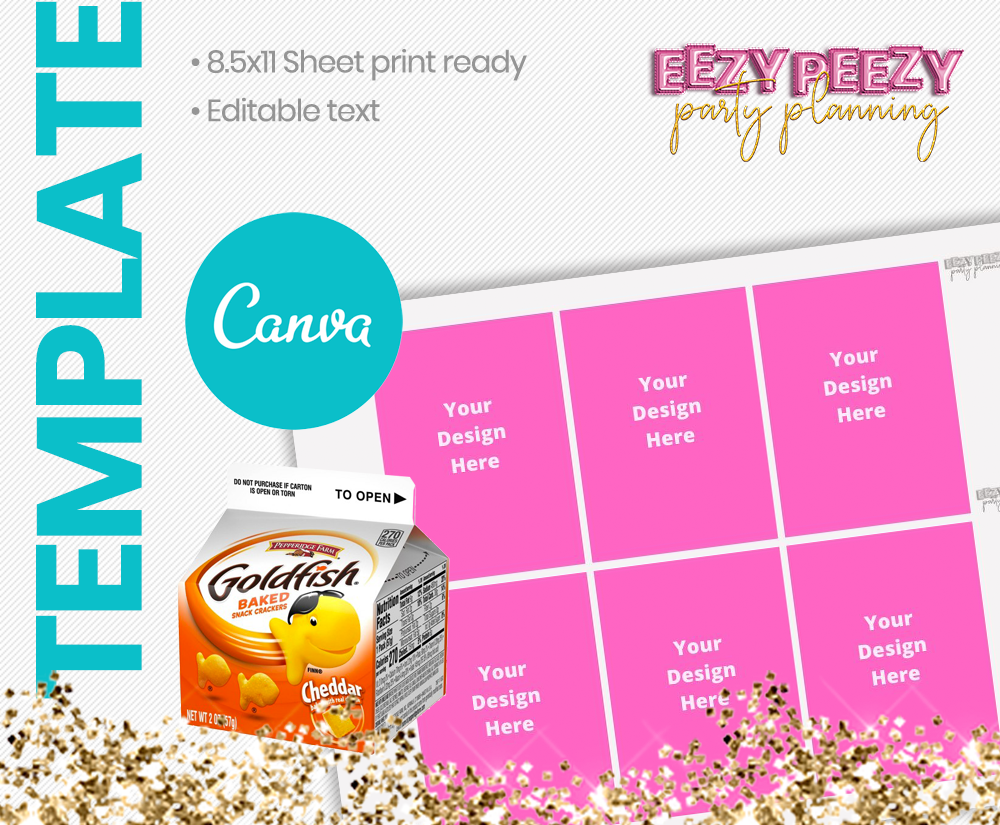 Canva • Mini Goldfish Box Label