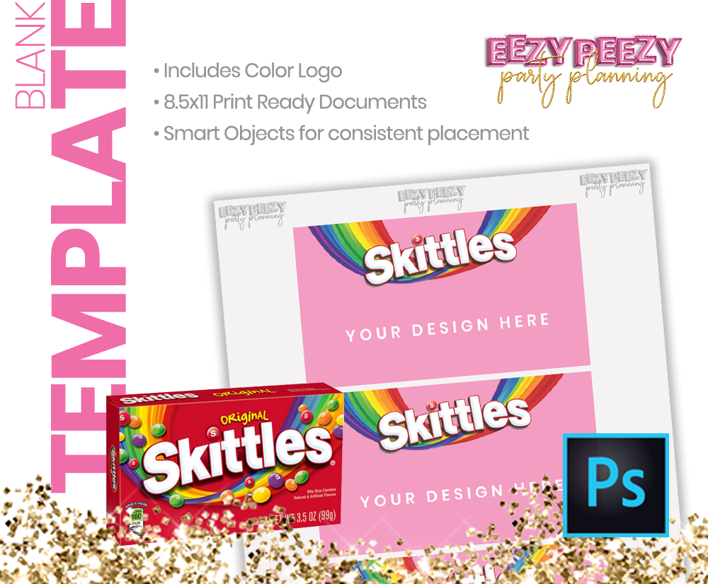 PSD • Skittle Box Label