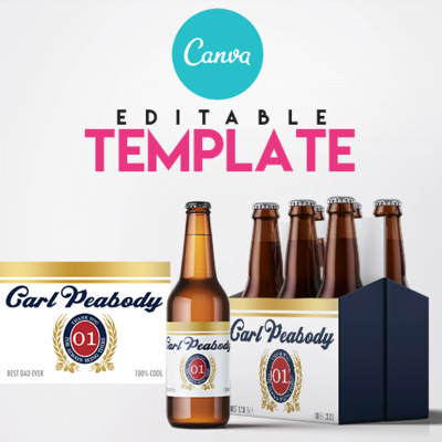 EZPZ Drinks.  Beer. Lite. Editable label and box  Canva template.