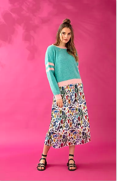 college knit - turquoise or pink