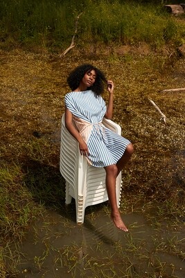 FAM Alex Dress - Stripes Tencel