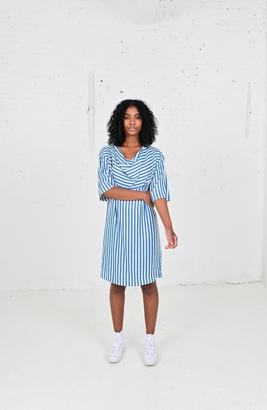 FAM Liv - Stripes Blue Tencel