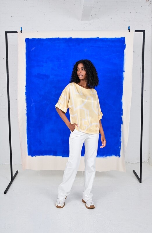 FAM Nina Blouse Yellow eco print