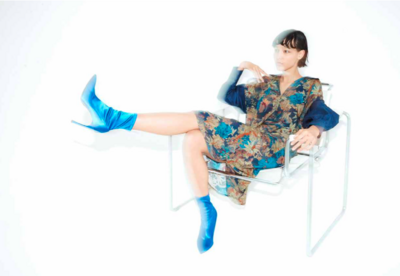 FAM - Alley Dress - eco print blue