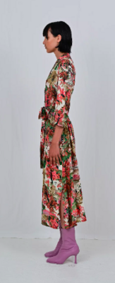 Clara Dress - eco print pink