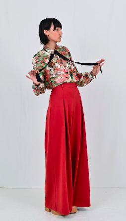 FAM - Julian Blouse eco print pink