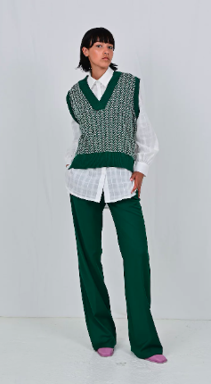 FAM - Jody Debardeur - Green and Pink Knit