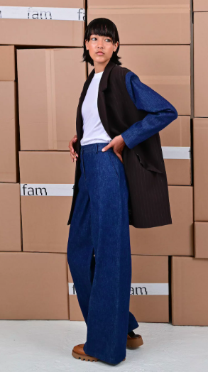 FAM - Malinka Jacket – Recycled Pinstripe Brown