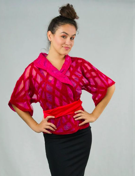 Handmade jacket  in a combination of silk and merino wool