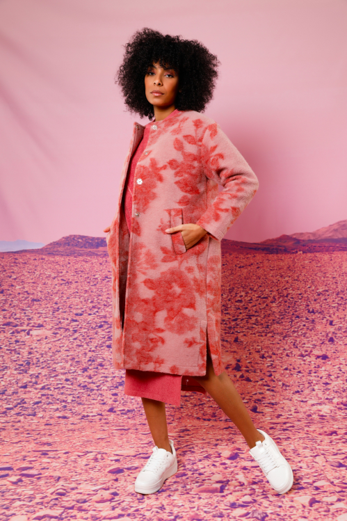 IMPREVU - COAT in PRINTED WOOL