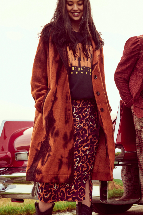 IMPREVU COAT TYE &amp; DYE Cognac