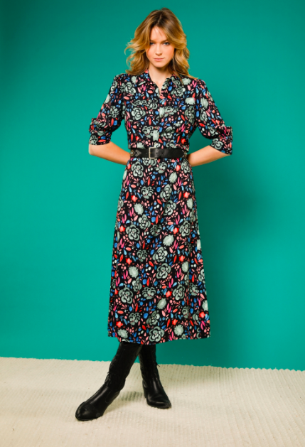 IMPREVU Dress Sweet flower BLACK