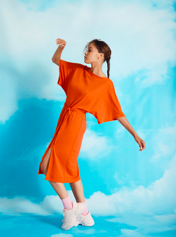 Monica Dress in red lyocell