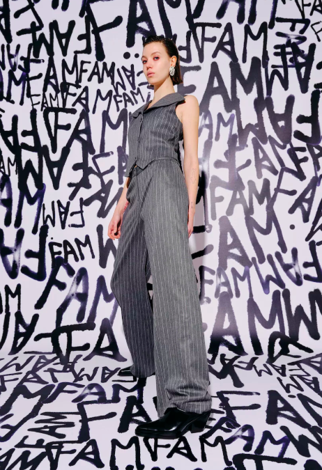 LISA PANTS - PIN-STRIPE GREY
