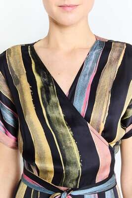 JULIETTE DRESS : BLACK ECO PRINT SILK
