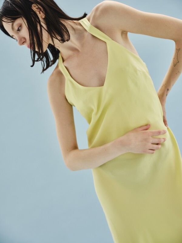 AIKI LIME  SILK SUMMER DRESS